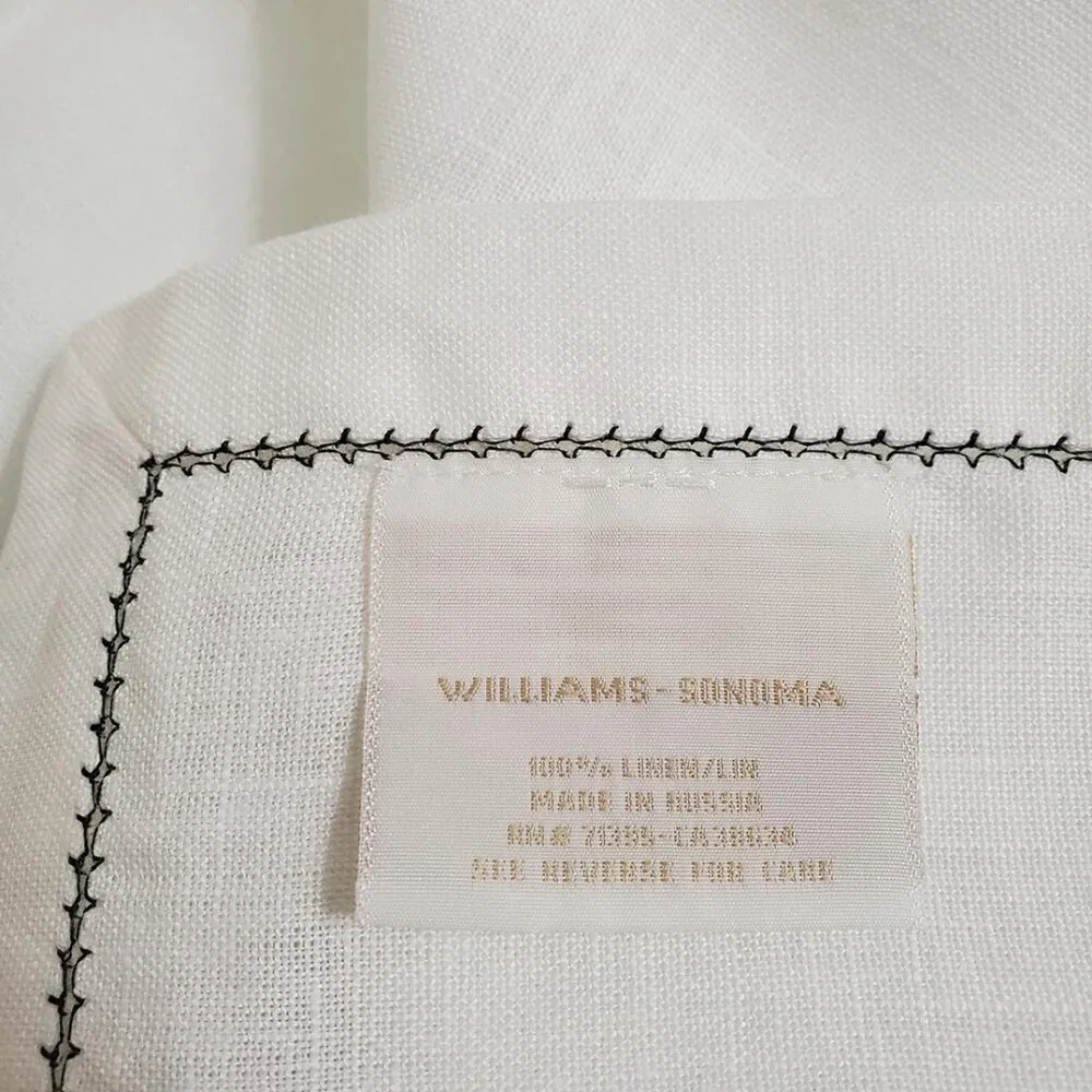 Williams-Sonoma Set of 3 Linen Napkins White 20x20 Russia